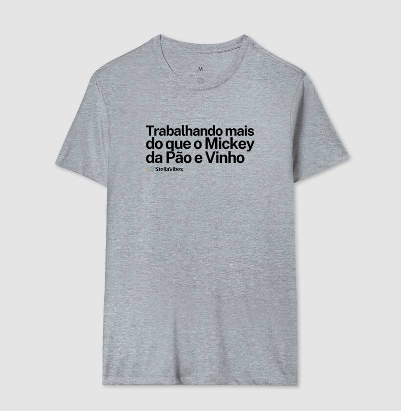 Camiseta Mickey da Pão e Vinho (Branca / Cinza)
