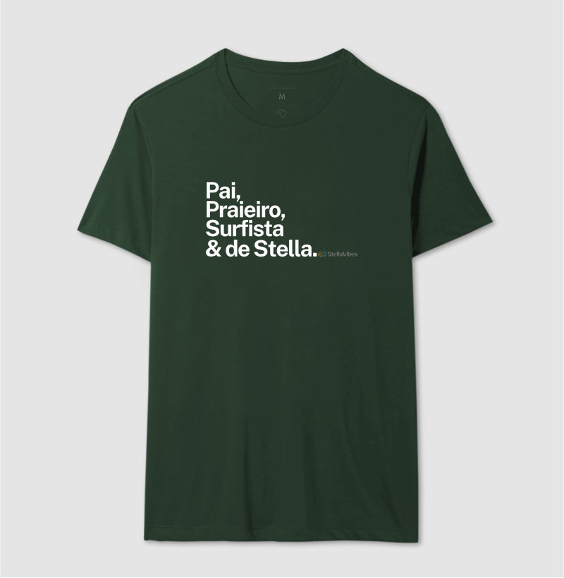 Camiseta Pai Praieiro (Preta / Verde)