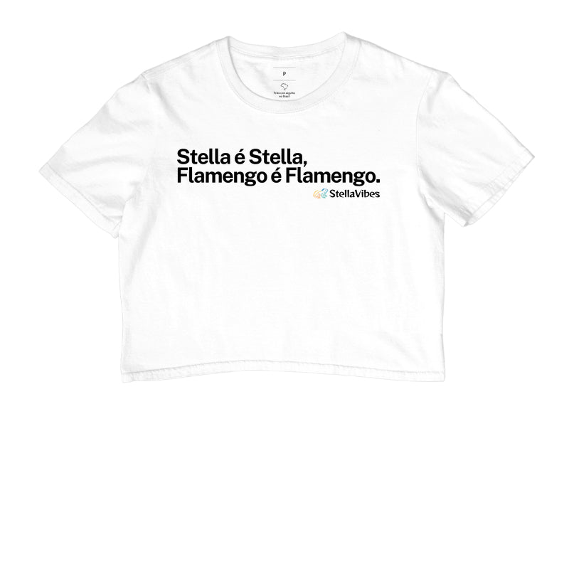 Cropped Stella é Stella, Flamengo é Flamengo (Branca / Cinza)