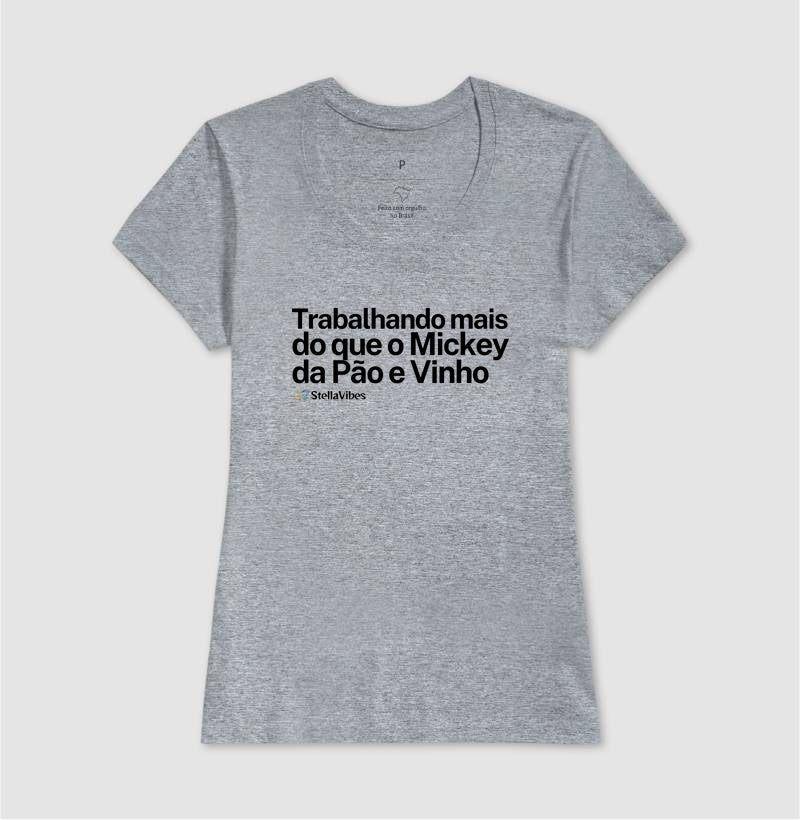 Camiseta Mickey da Pão e Vinho (Branca / Cinza)