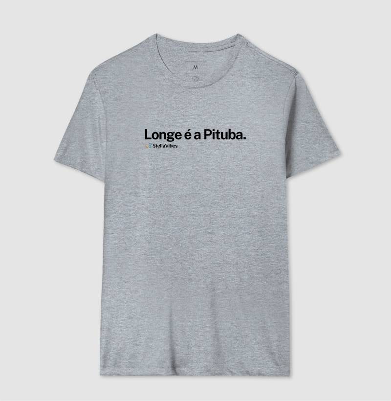 Camiseta Longe é a Pituba (Branca / Cinza)