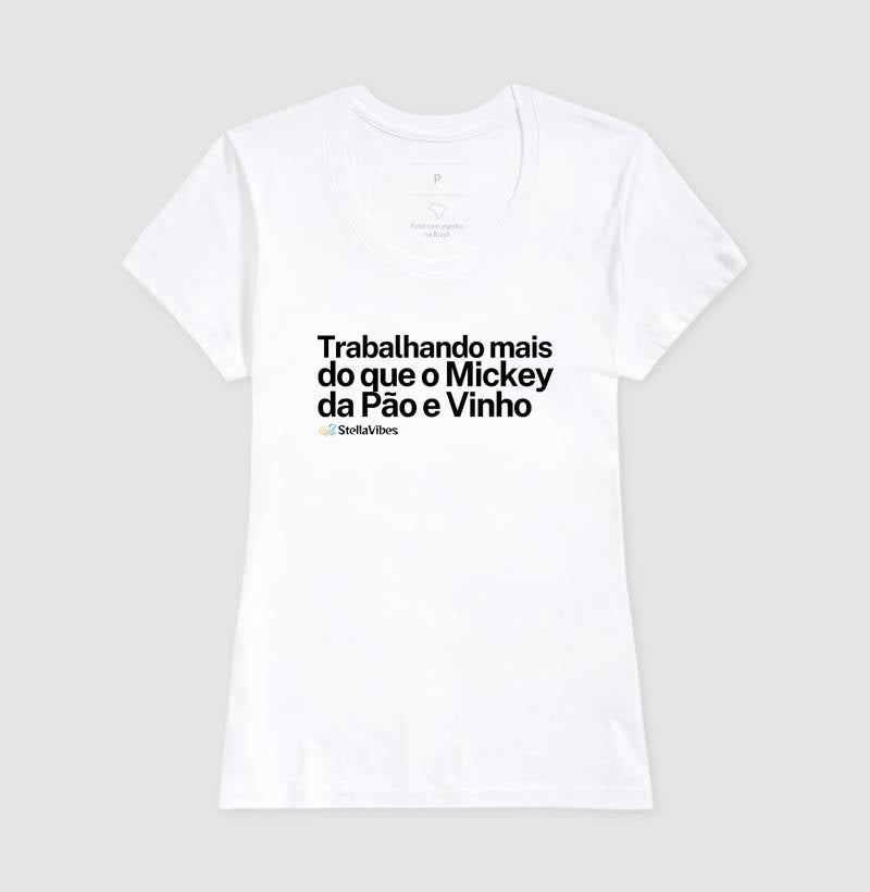 Camiseta Mickey da Pão e Vinho (Branca / Cinza)