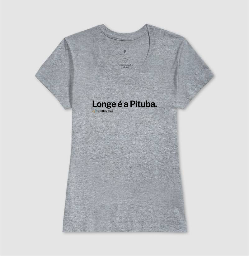 Camiseta Longe é a Pituba (Branca / Cinza)