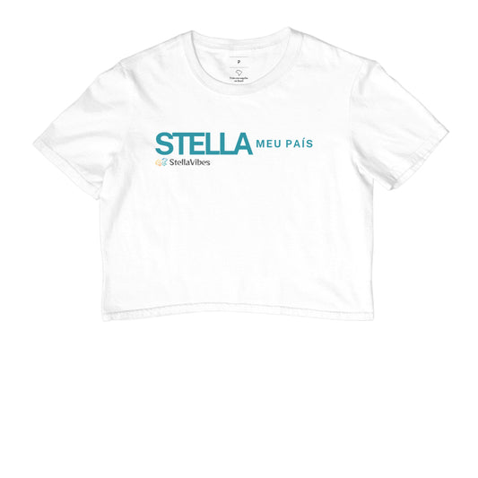 Cropped Stella Meu País (Branca / Cinza)