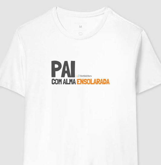 Camiseta Pai Alma Ensolarada (Branca / Cinza)