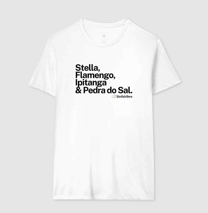 Camiseta Stella, Flamengo, Ipitanga & Pedra do Sal (Branca / Cinza)