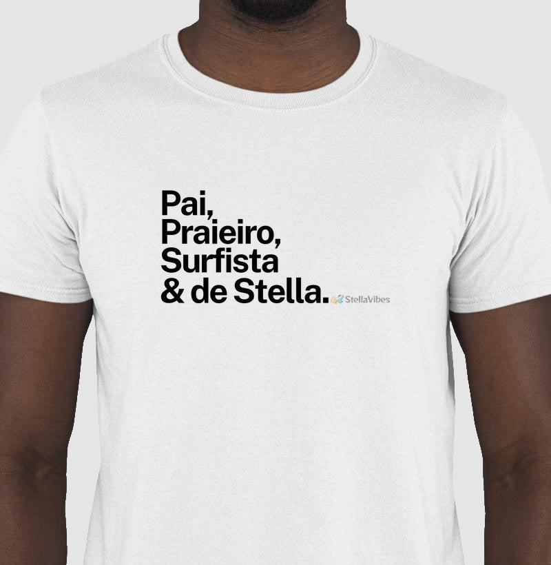 Camiseta Pai Praieiro (Branca / Cinza)