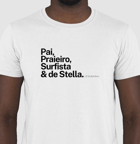 Camiseta Pai Praieiro (Branca / Cinza)