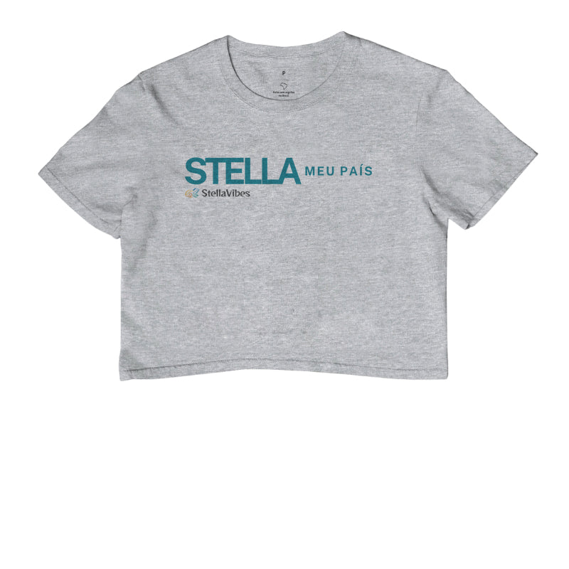 Cropped Stella Meu País (Branca / Cinza)