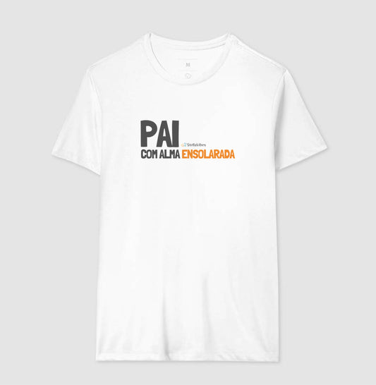 Camiseta Pai Alma Ensolarada (Branca / Cinza)