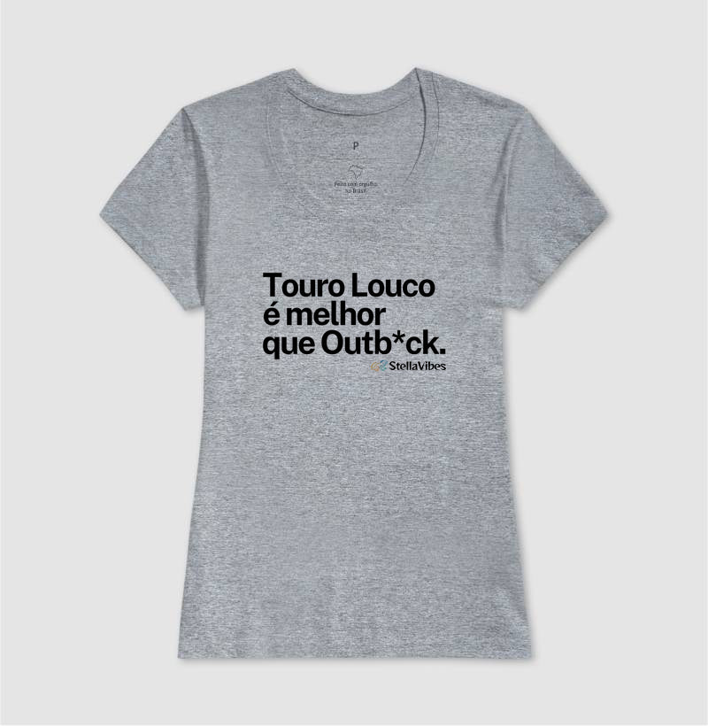 Camiseta Touro Louco (Branca / Cinza)