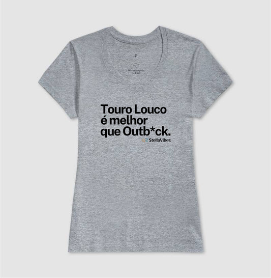 Camiseta Touro Louco (Branca / Cinza)