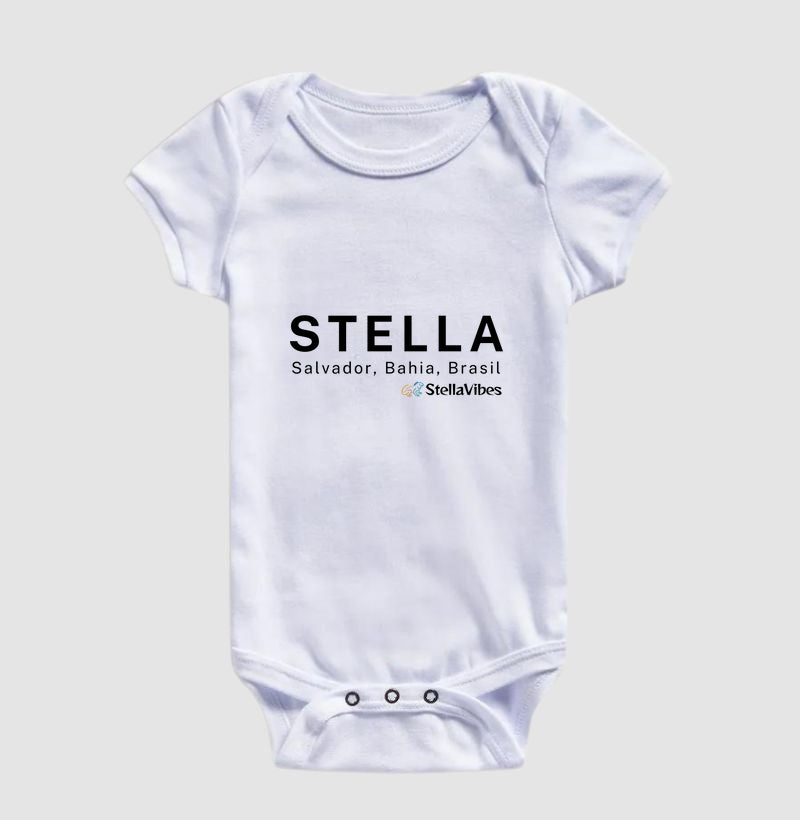 Body Infantil Stella, Bahia, Brasil (Branca / Cinza)