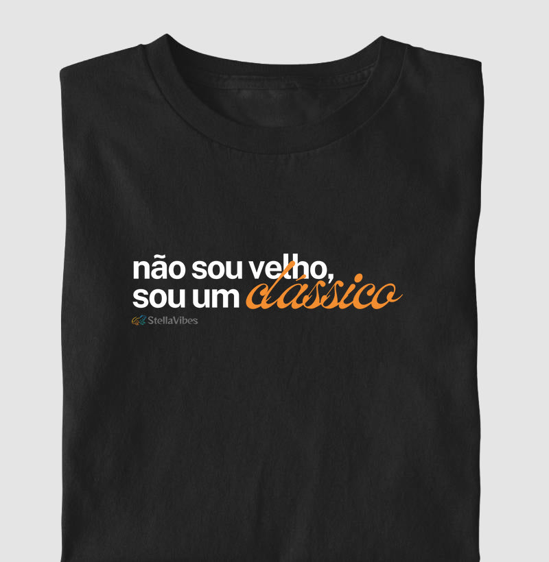 Camiseta Não Sou Velho (Preta / Verde)