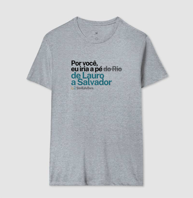 Camiseta Por Você (Branca / Cinza)