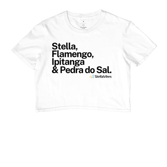 Cropped Stella, Flamengo, Ipitanga & Pedra do Sal (Branca / Cinza)