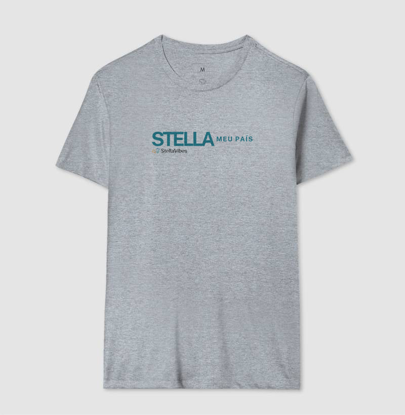Camiseta Stella Meu País (Branca / Cinza)