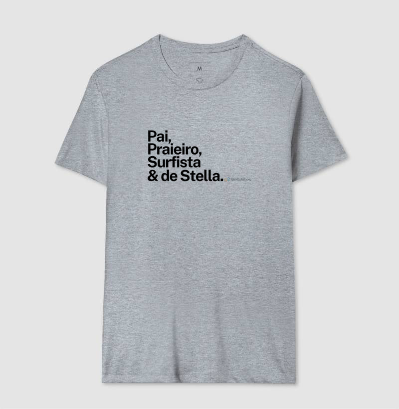Camiseta Pai Praieiro (Branca / Cinza)