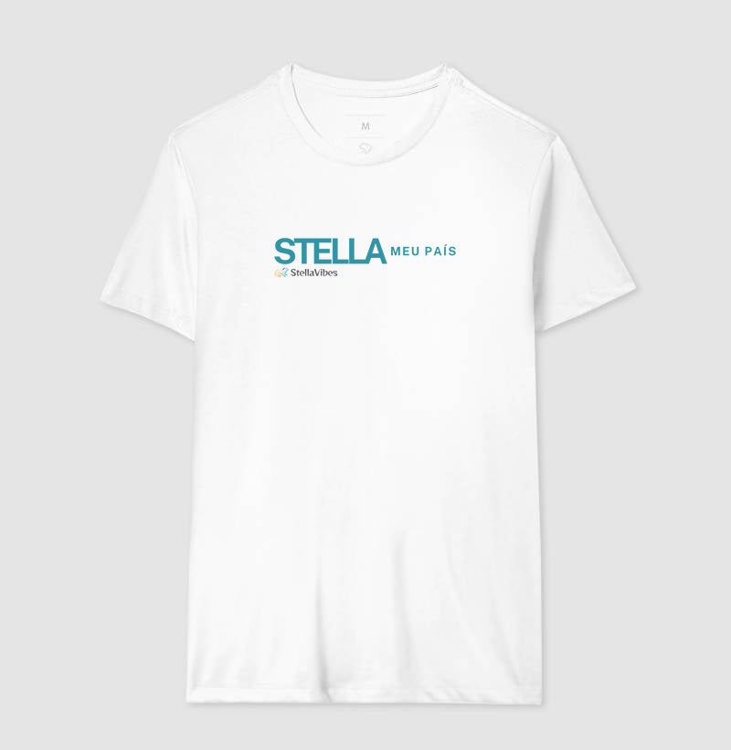 Camiseta Stella Meu País (Branca / Cinza)
