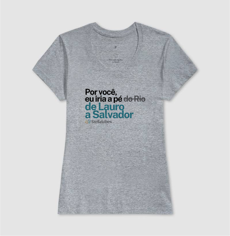Camiseta Por Você (Branca / Cinza)