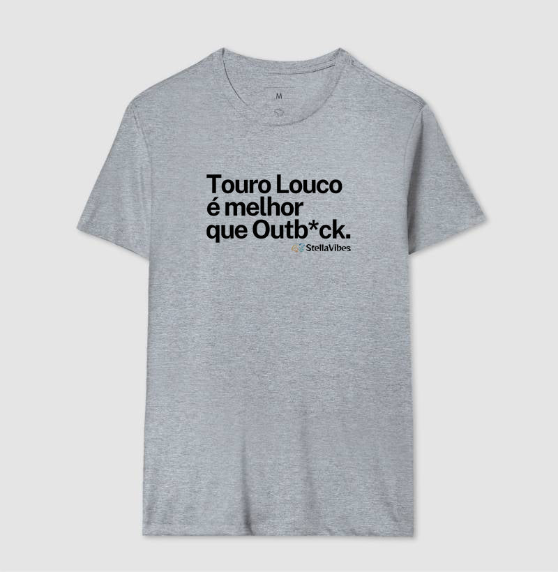 Camiseta Touro Louco (Branca / Cinza)
