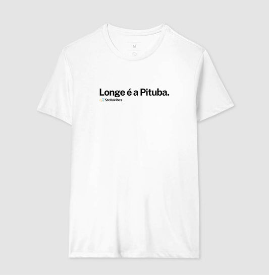 Camiseta Longe é a Pituba (Branca / Cinza)