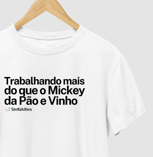 Camiseta Mickey da Pão e Vinho (Branca / Cinza)