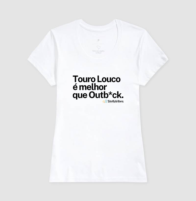 Camiseta Touro Louco (Branca / Cinza)