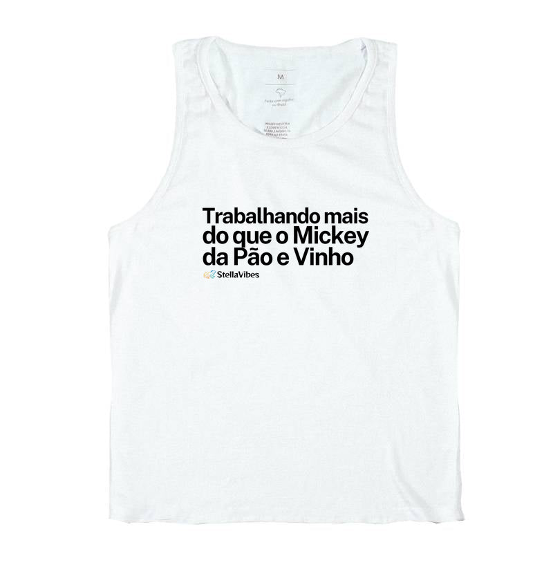 Regata Mickey da Pão e Vinho (Branca / Cinza)