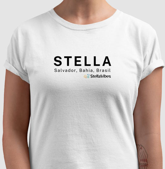 Camiseta Stella, Bahia, Brasil (Branca / Cinza)