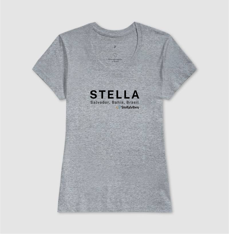 Camiseta Stella, Bahia, Brasil (Branca / Cinza)