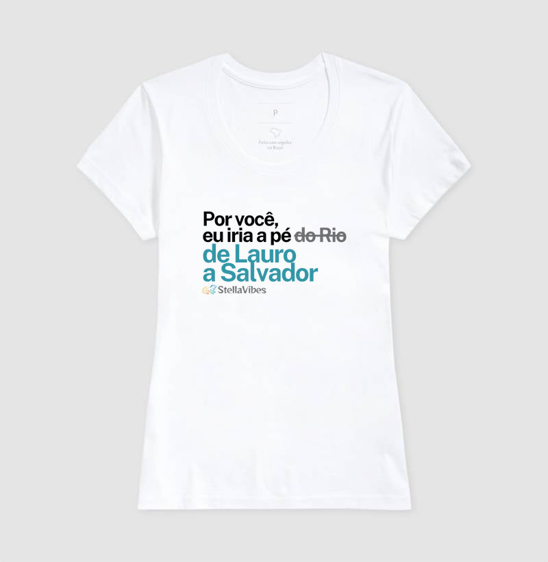 Camiseta Por Você (Branca / Cinza)