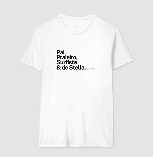Camiseta Pai Praieiro (Branca / Cinza)