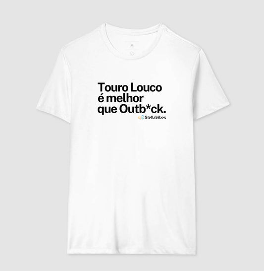 Camiseta Touro Louco (Branca / Cinza)