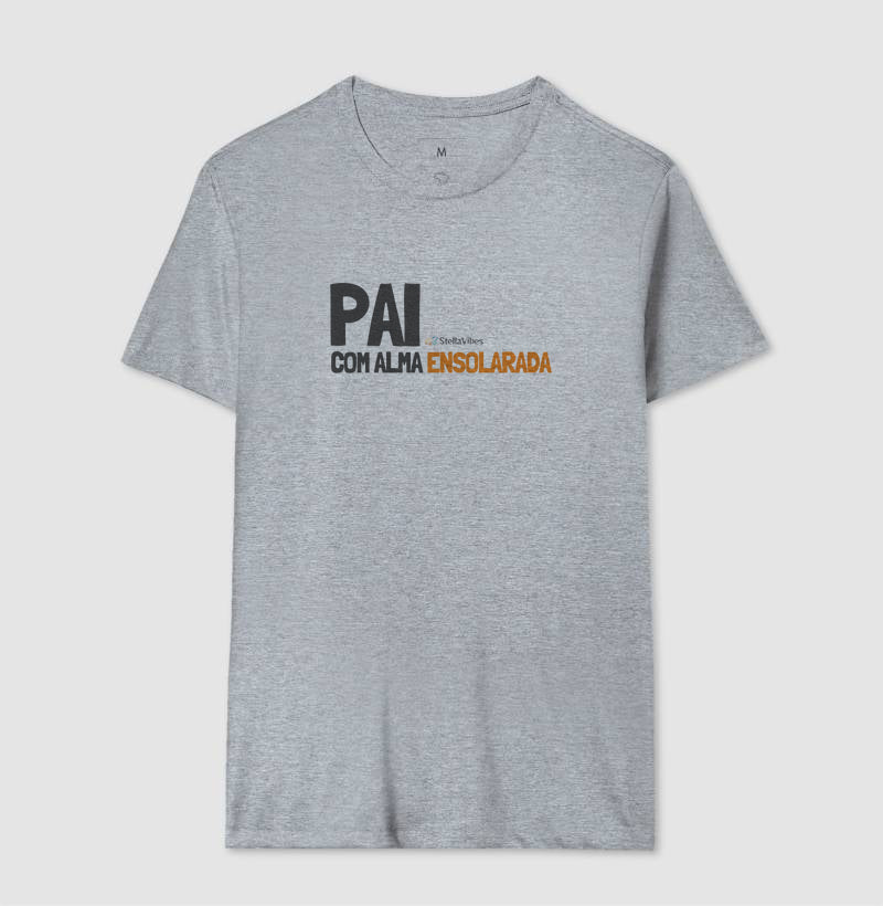 Camiseta Pai Alma Ensolarada (Branca / Cinza)