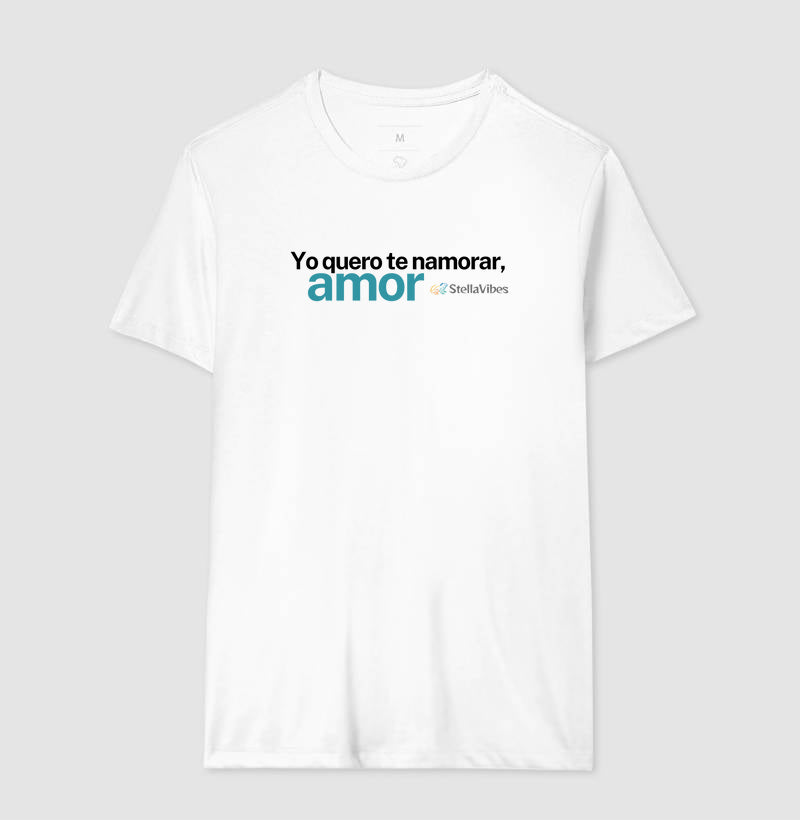 Camiseta Yo Quero te Namorar (Branca / Cinza)