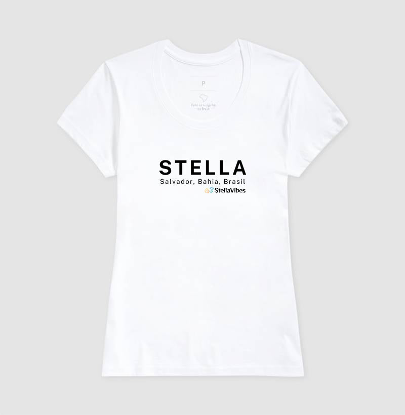 Camiseta Stella, Bahia, Brasil (Branca / Cinza)